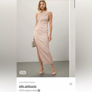Elle Zeitoune One Shoulder Nude Dress